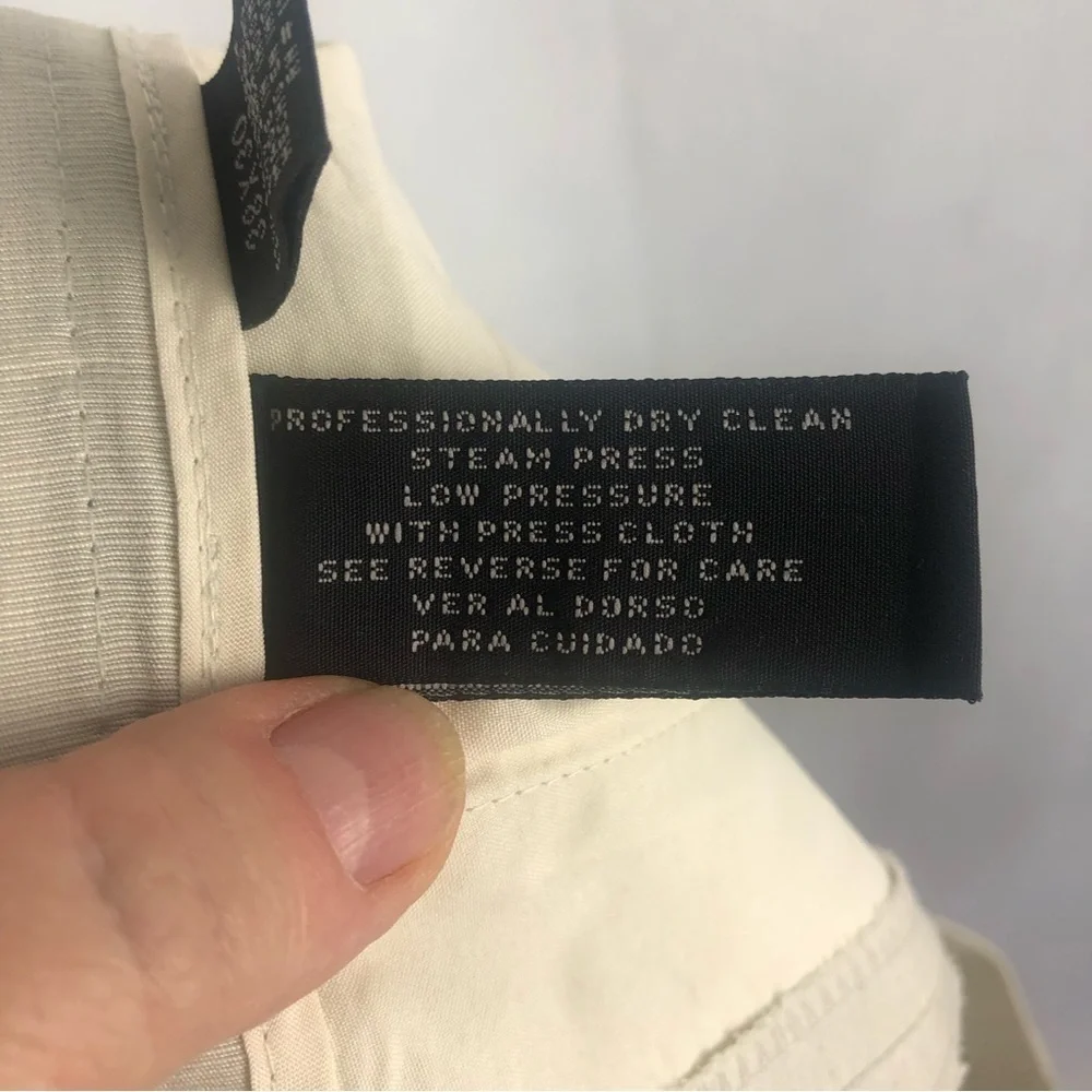 J FERRAR Slacks (38W/30L) cream/beige pleated front